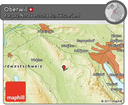 Physical 3D Map of Oberwil