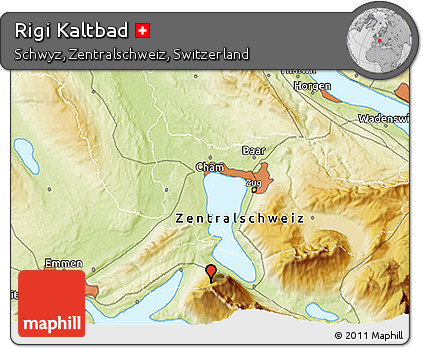 Physical 3D Map of Rigi Kaltbad