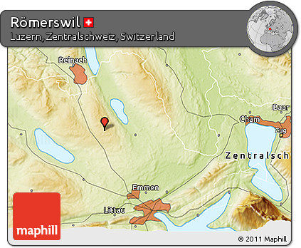 Physical 3D Map of Römerswil