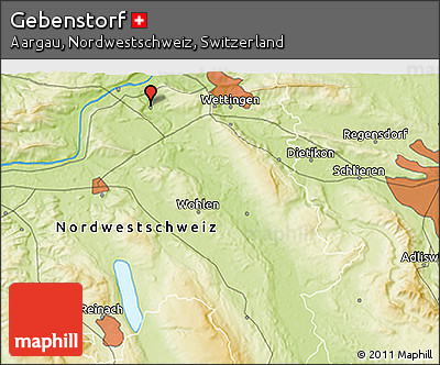 Physical 3D Map of Gebenstorf