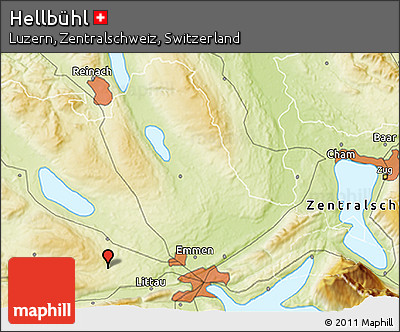 Physical 3D Map of Hellbühl
