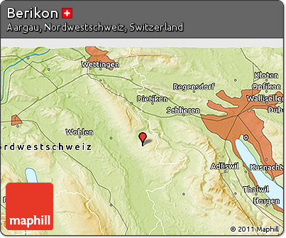 Physical 3D Map of Berikon
