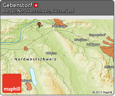 Physical 3D Map of Gebenstorf