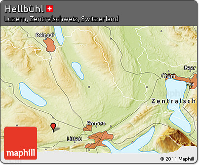 Physical 3D Map of Hellbühl