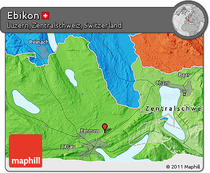 Political 3D Map of Ebikon