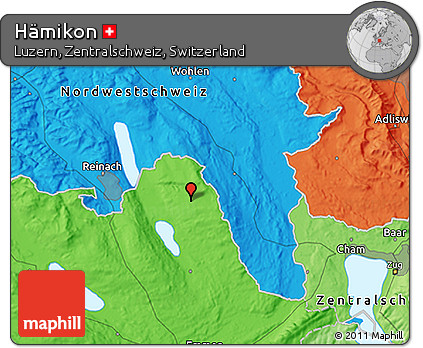 Political 3D Map of Hämikon