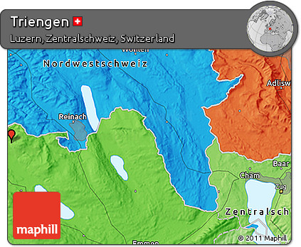 Political 3D Map of Triengen
