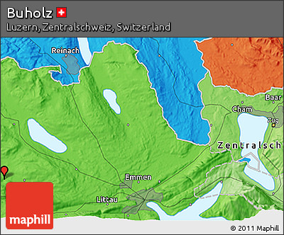 Political 3D Map of Buholz
