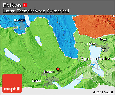 Political 3D Map of Ebikon