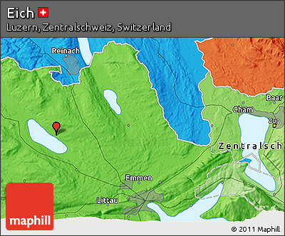 Political 3D Map of Eich