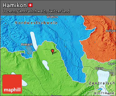 Political 3D Map of Hämikon