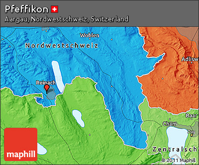 Political 3D Map of Pfeffikon