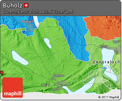 Political 3D Map of Buholz