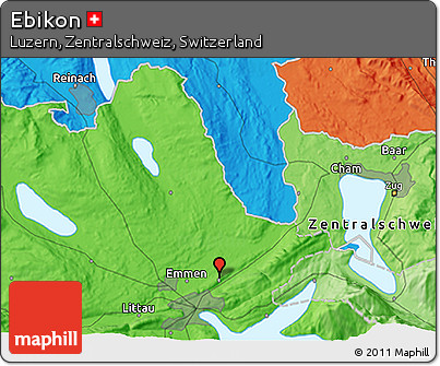 Political 3D Map of Ebikon