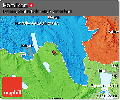 Political 3D Map of Hämikon