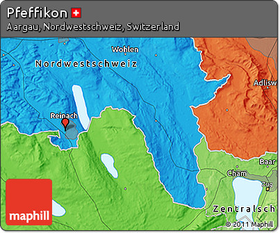 Political 3D Map of Pfeffikon