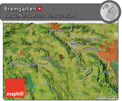 Satellite 3D Map of Bremgarten