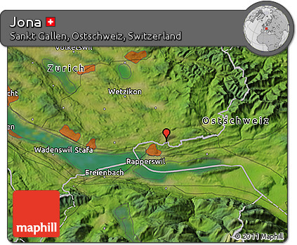 Satellite 3D Map of Jona