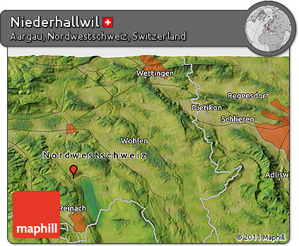 Satellite 3D Map of Niederhallwil
