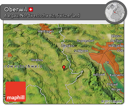 Satellite 3D Map of Oberwil