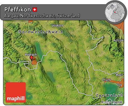 Satellite 3D Map of Pfeffikon