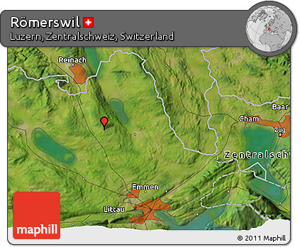 Satellite 3D Map of Römerswil