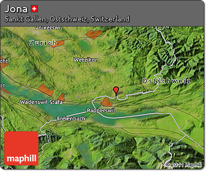 Satellite 3D Map of Jona