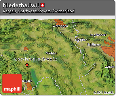 Satellite 3D Map of Niederhallwil