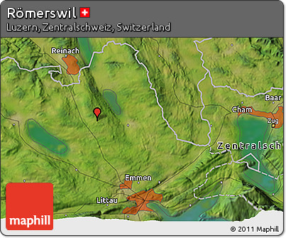 Satellite 3D Map of Römerswil