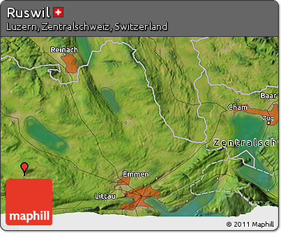 Satellite 3D Map of Ruswil