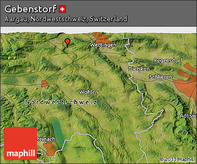 Satellite 3D Map of Gebenstorf