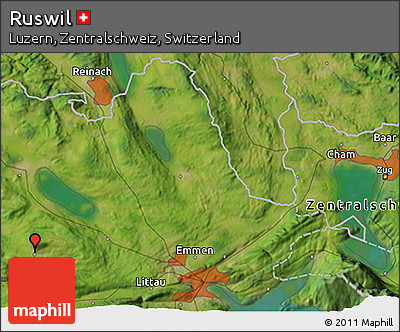 Satellite 3D Map of Ruswil
