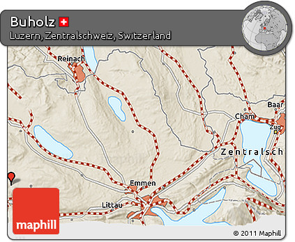 Shaded Relief 3D Map of Buholz