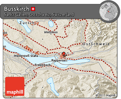 Shaded Relief 3D Map of Busskirch