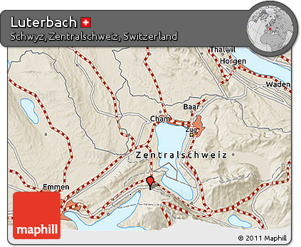 Shaded Relief 3D Map of Luterbach