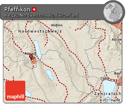 Shaded Relief 3D Map of Pfeffikon