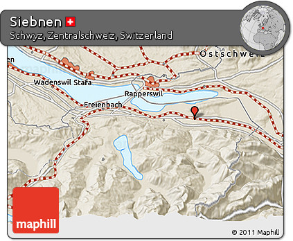 Shaded Relief 3D Map of Siebnen