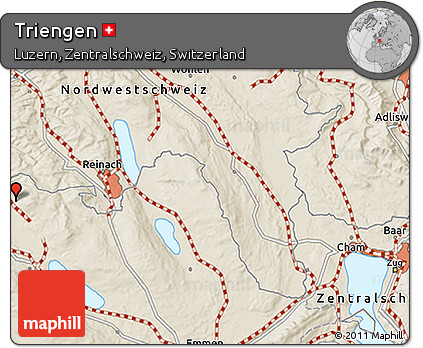 Shaded Relief 3D Map of Triengen