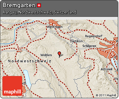 Shaded Relief 3D Map of Bremgarten