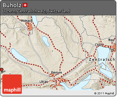 Shaded Relief 3D Map of Buholz