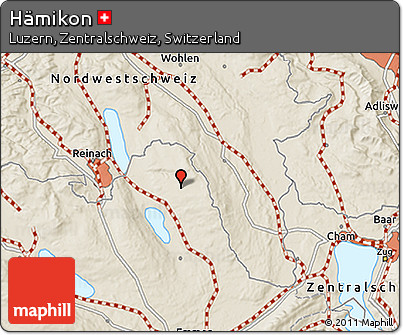Shaded Relief 3D Map of Hämikon