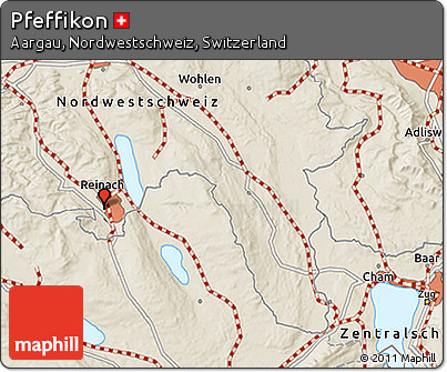 Shaded Relief 3D Map of Pfeffikon