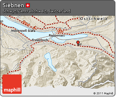 Shaded Relief 3D Map of Siebnen
