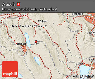 Shaded Relief 3D Map of Aesch