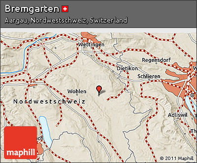 Shaded Relief 3D Map of Bremgarten
