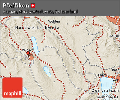 Shaded Relief 3D Map of Pfeffikon