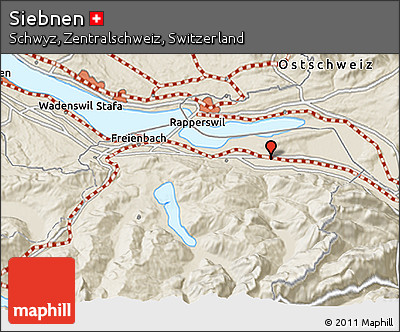 Shaded Relief 3D Map of Siebnen