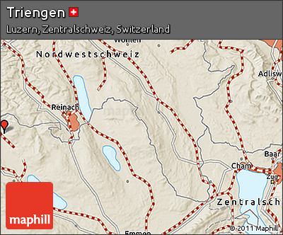 Shaded Relief 3D Map of Triengen