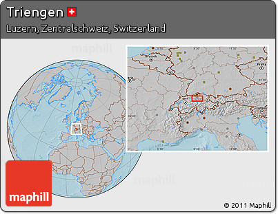 Gray Location Map of Triengen, hill shading