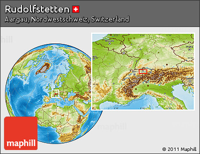 Physical Location Map of Rudolfstetten